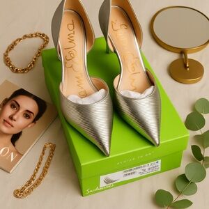 Sam Edelman “Viv” Platinum Metallic Heels – Size 9.5M (New in Box)